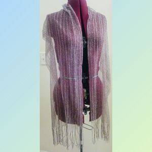 Fringed lace scarf